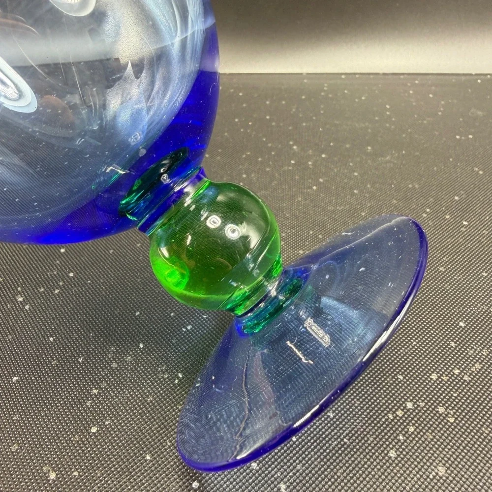 Royal Doulton Carmina Cups GobletsBarware Brandy‎ Snifters Green Ball Stem Set